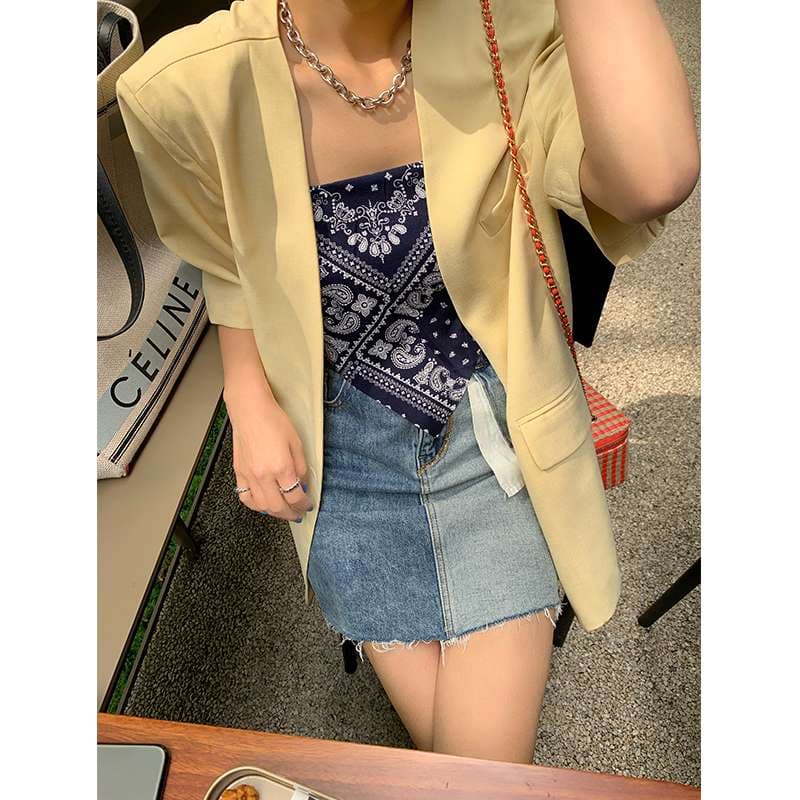 ツートーンデニムミニスカート