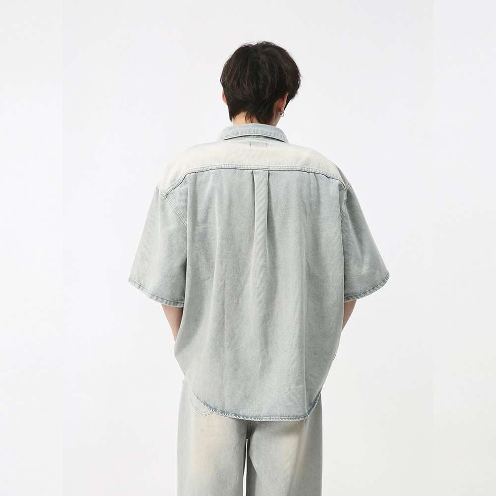 韓国スタイル オーバーサイズデニムパンツセットアップ