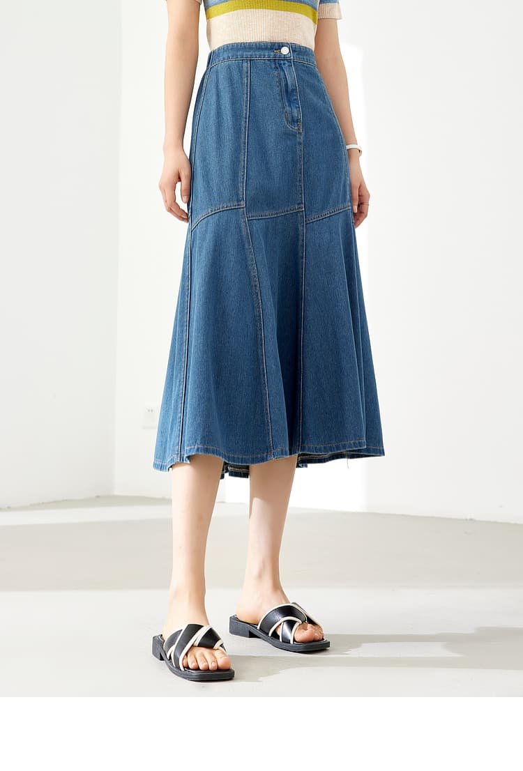 なめらかシルエット デニムマーメイド