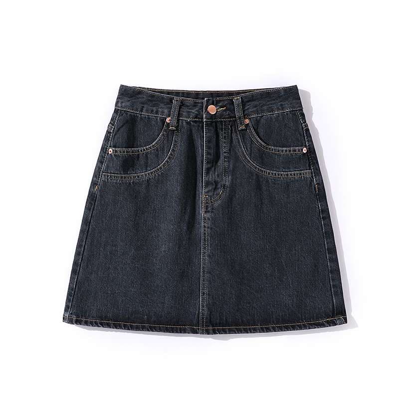 韓国スタイル　 Aライン デニムミニスカート
