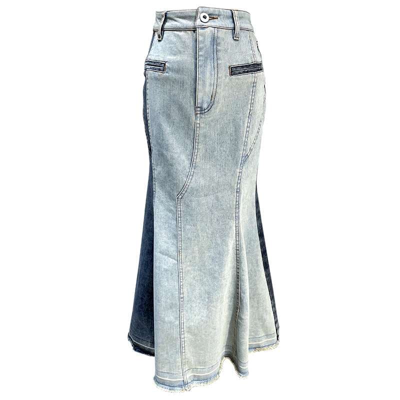 カジュアルスタイル マーメイドラインデニムスカート