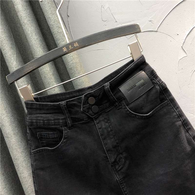 ダメージ加工ブラックデニムミニスカート