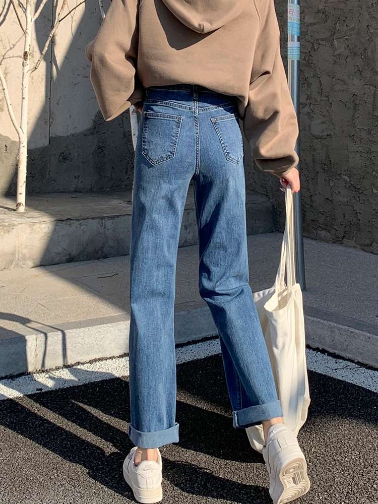 ヴィンテージスタイル ストレートデニムパンツ