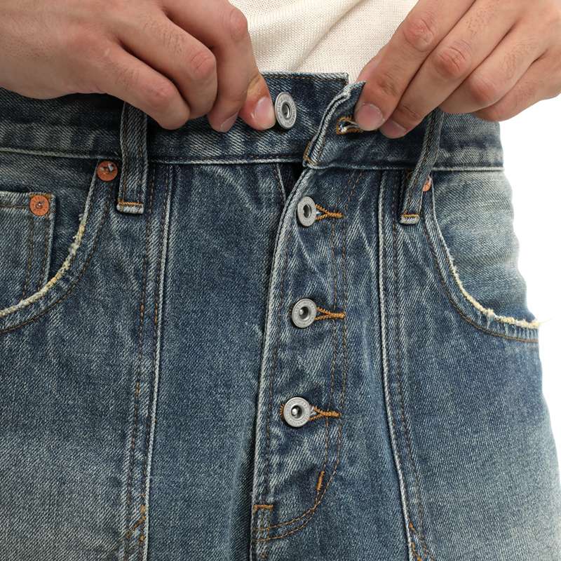 アメリカンレトロスタイル ヴィンテージ風ワイドストレートデニム