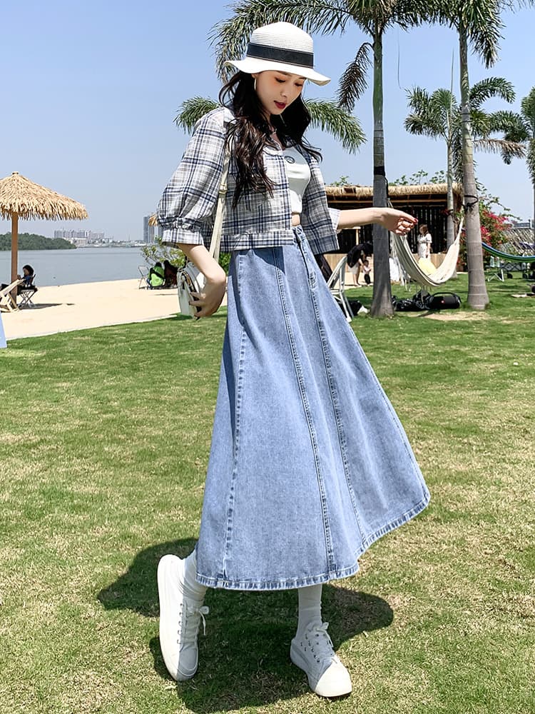 なめらかシルエット マーメイドデニムスカート