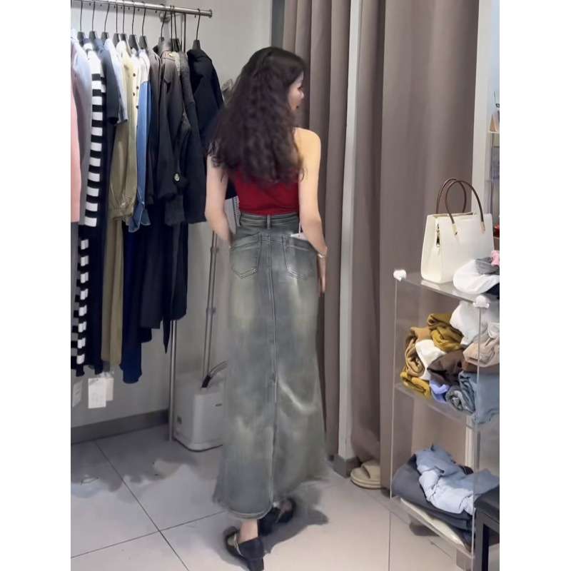 人魚姫シルエット ロング丈デニムスカート