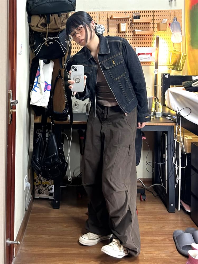カジュアルスタイル モダンストリートデニムジャケット