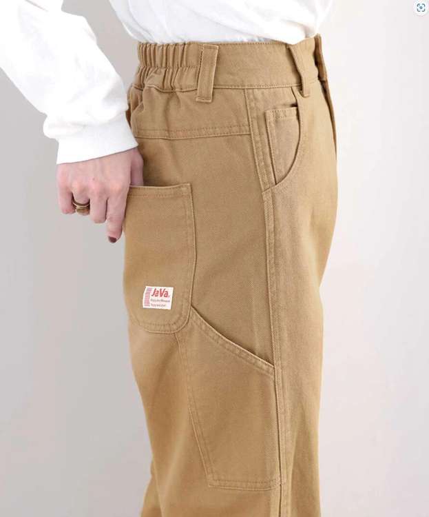 デニム ゆったりシルエットのワイドパンツ