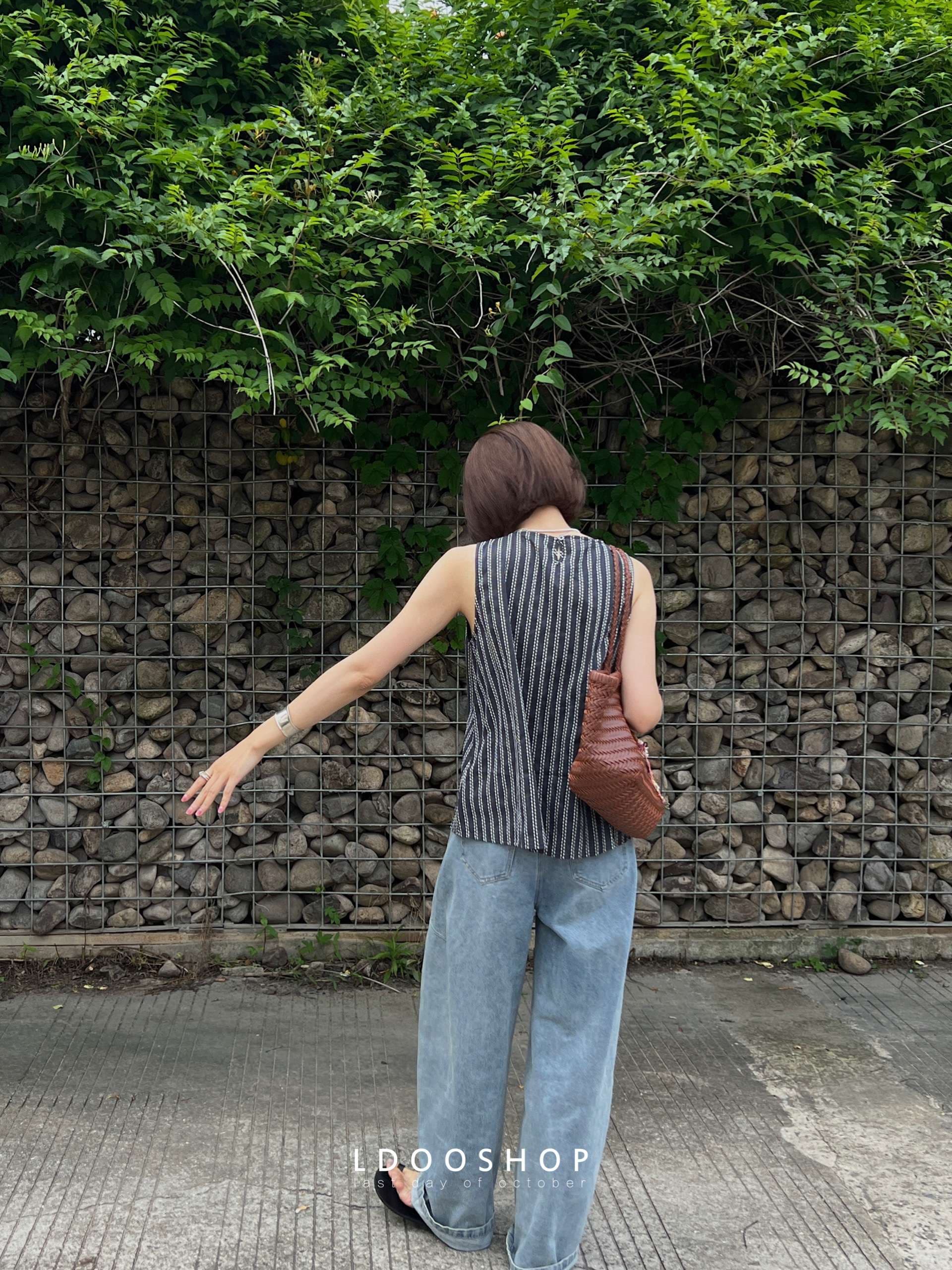ストリートスタイル リラックスワイドデニムパンツ