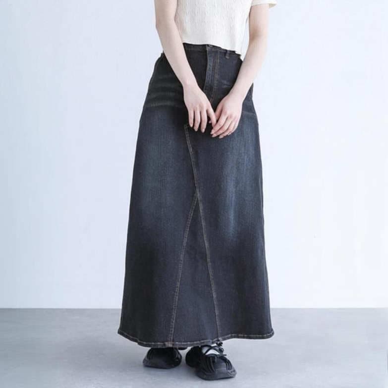 ゆったり美シルエット マキシデニムスカート