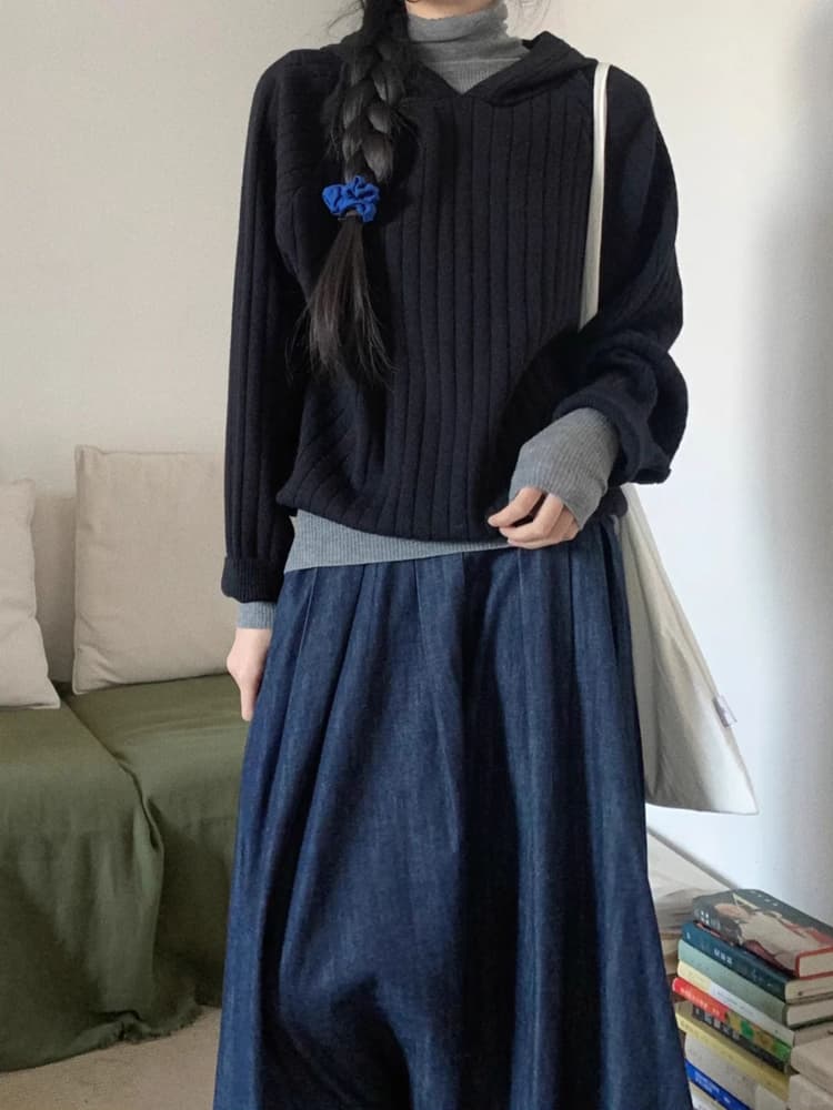 ロング丈フレアデニムスカート