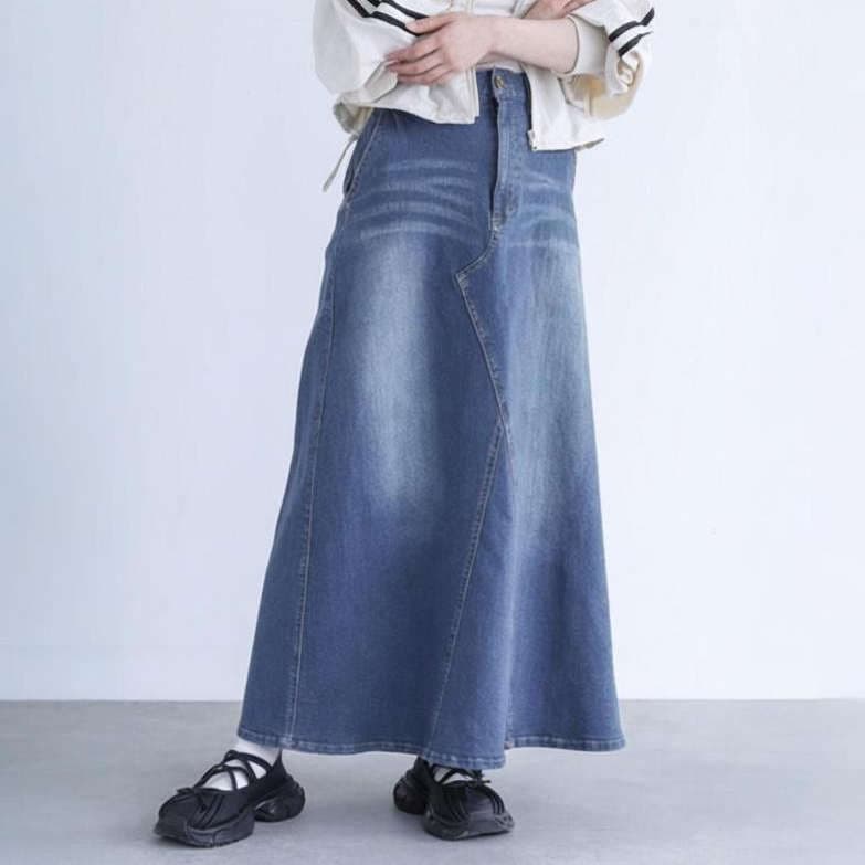 ゆったり美シルエット マキシデニムスカート